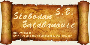 Slobodan Balabanović vizit kartica